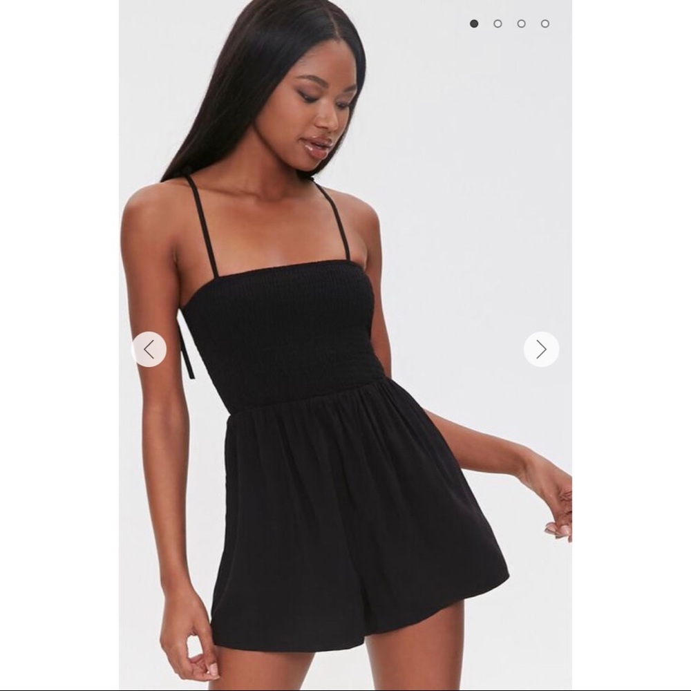 Forever 21 Smocked Tie-Strap Romper